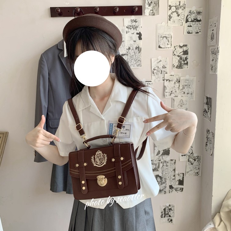 海獭-制服包JK邮差包通勤休闲斜挎单肩双肩学院风百搭甜美淑女