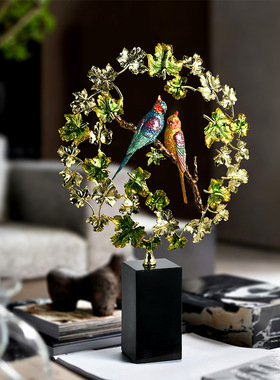 合金喜鹊客厅酒柜喜上眉梢摆件