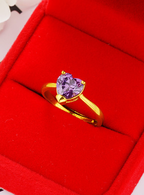 情侣戒指民族风饰品镀金镶嵌宝石