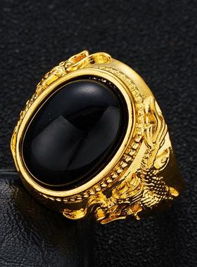 正品真金戒指男款男士送老公