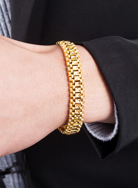 镀24K金个性霸气手表链久不褪色