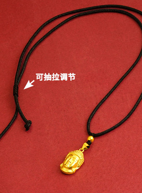 越南沙金项链男女实心佛头镀金