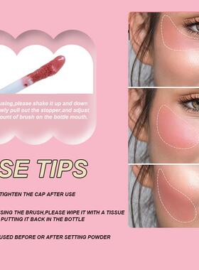 Girls Liquid Blush Peach Pink Cream Face Makeup Blush Chee