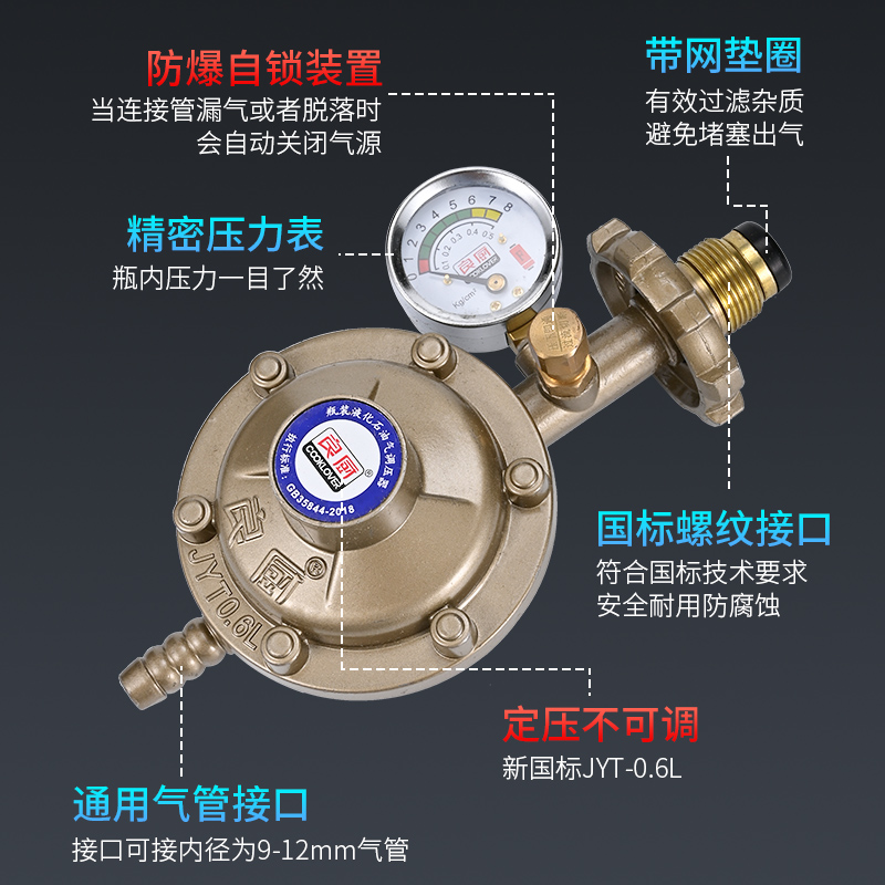 新国标0.6液化气低压阀家用煤气安全阀减压阀自闭阀防爆煤气阀门 - 图0
