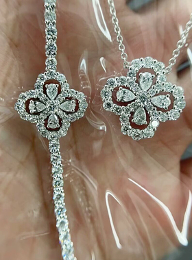 四叶草项链女轻奢纯银锁骨链