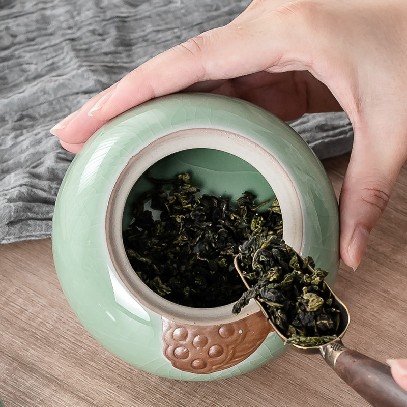 茶叶罐陶瓷半斤装密封罐防潮存储茶罐大号茶叶包装盒醒茶罐子家用,淘宝优惠券,粉丝福利购,淘宝优惠卷