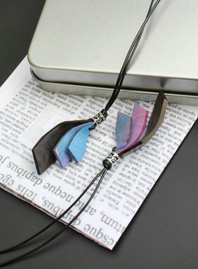 原创吊坠小众木头ins风情侣国潮