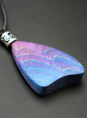 原创彩色木头男女情侣蝴蝶花纹