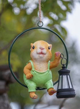 户外太阳能仿真兔子提灯挂件花园装饰庭院摆件园林树上装饰