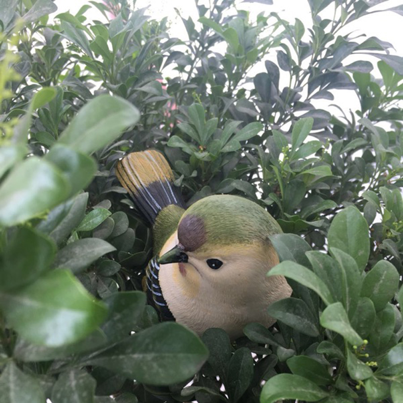 花园装饰庭院阳台客厅电视柜摆设园艺树脂小动物仿真小鸟摆件假鸟 - 图0