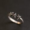Ikkyu Old Silversmith 925 sterling silver three-pointed star tail ring hip-hop punk trend couple men's and women's ring