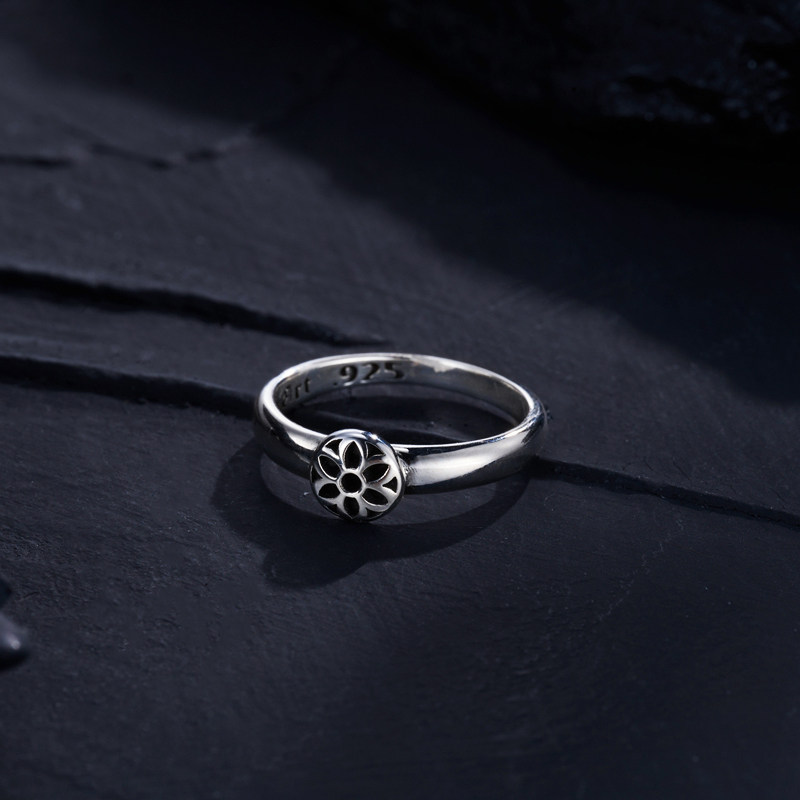 Jinxin handmade ikkyu goodart 925 sterling silver cherry blossom tail ring men's and women's rings rings