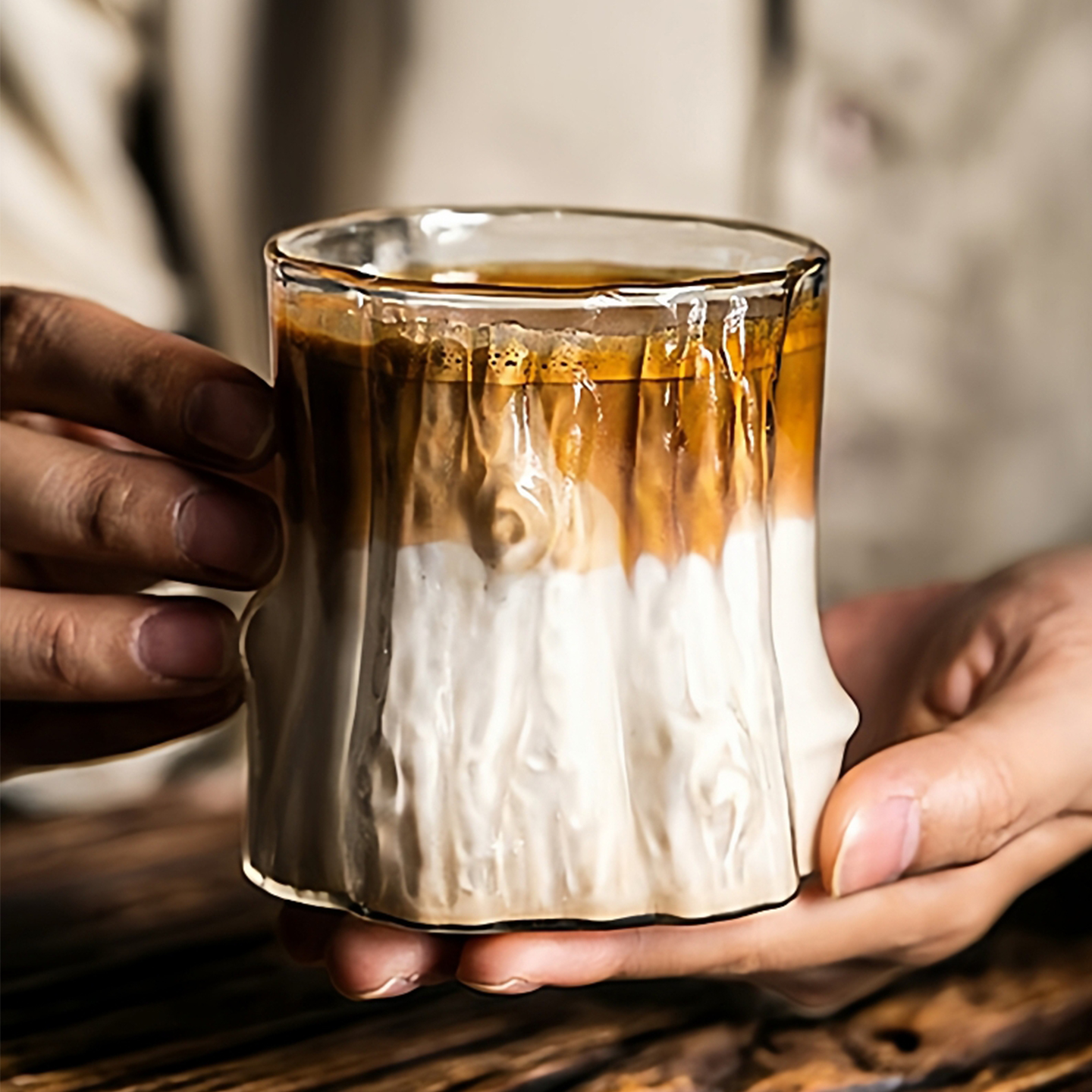 SkyBloom诗客树纹咖啡杯创意不规则纹理冰美式拿铁简约百搭水杯 - 图0