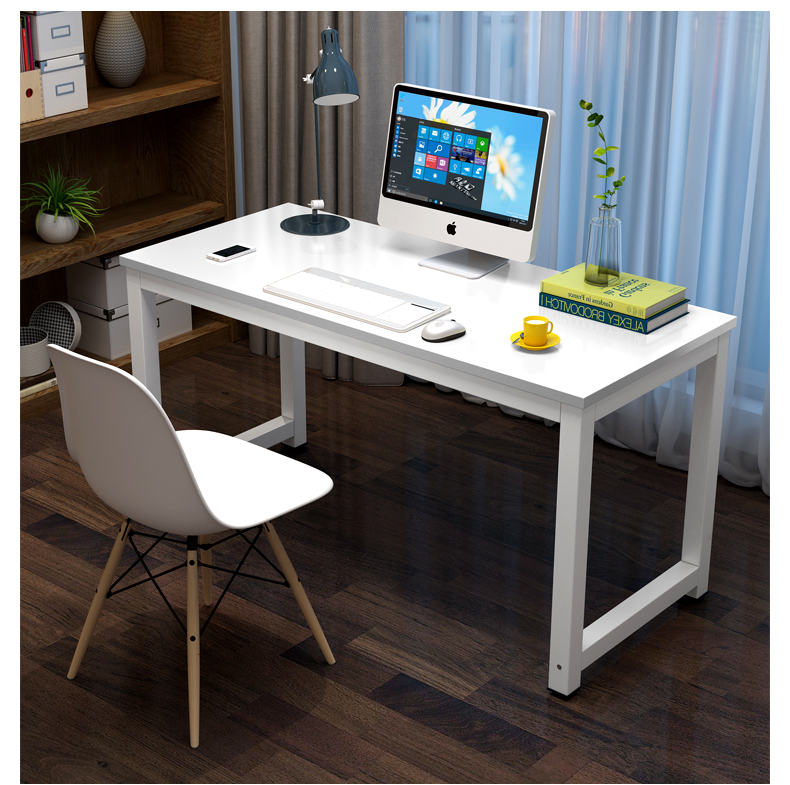 定制电脑桌长方形黑色办公桌学习桌书桌1.4米1.6钢木桌子180cm2米