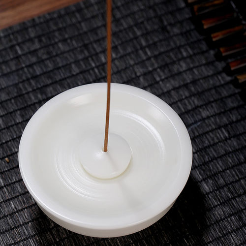 古垚/陈清宜手工德化白瓷香插暖玉瓷陶瓷香炉香座线香/高足香座 - 图1