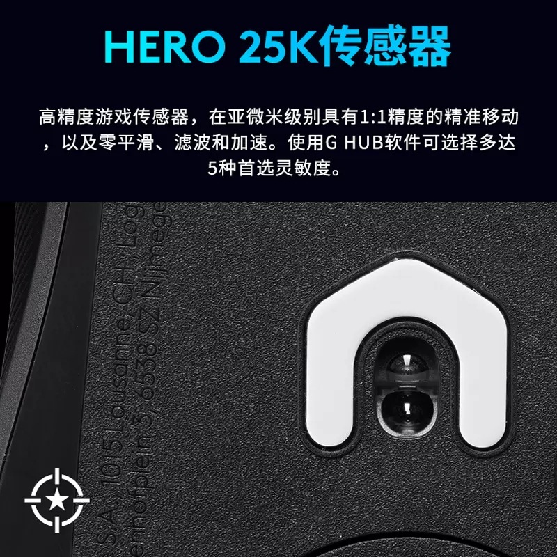 502 X有线游戏鼠标全新光学机械混合微动轻质化HERO升级版-图2