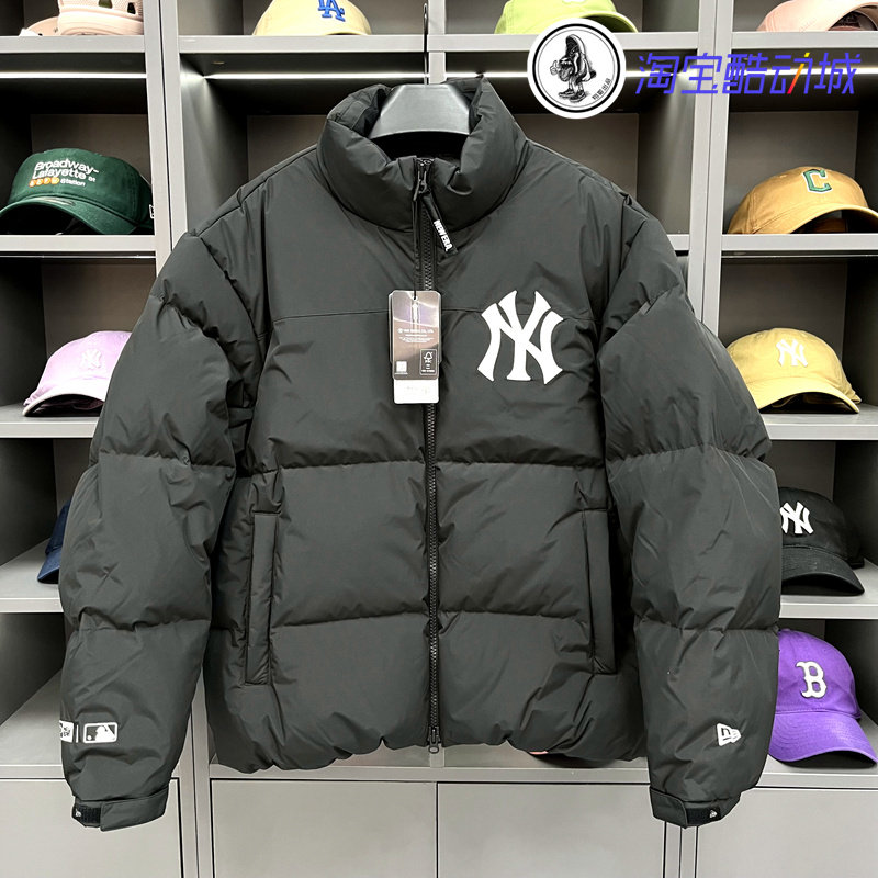 韩国纽亦华New Era x MLB联名款立领羽绒服男女冬季保暖外套
