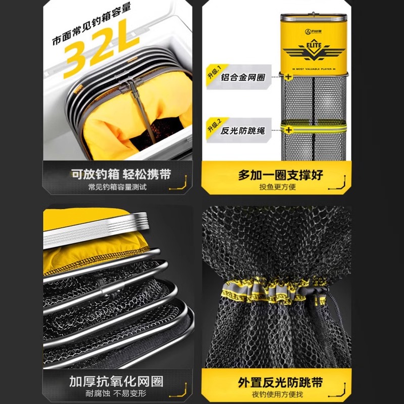 新型涂胶防挂鱼护方形高端小鱼护鱼网兜加厚鱼护野钓专用速干渔护 - 图1