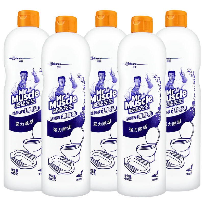 威猛先生480g*5瓶清香型洁厕剂 世纪多乐居家日用马桶清洁剂/洁厕剂