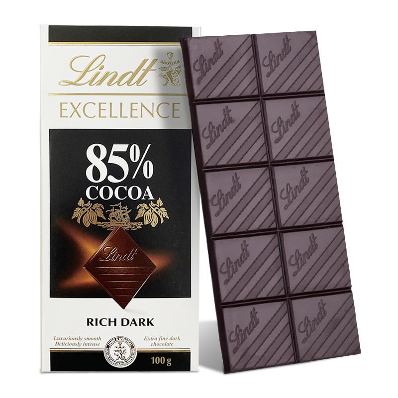 临期低价！法国进口，85%可可：100gx3排 Lindt瑞士莲 特醇黑巧克力