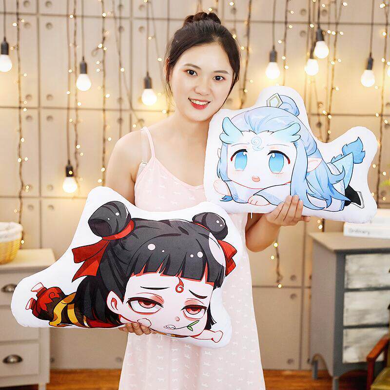 哪吒之魔童脑海周边哪吒抱枕毛绒玩具公仔敖丙玩偶二次元动漫靠垫