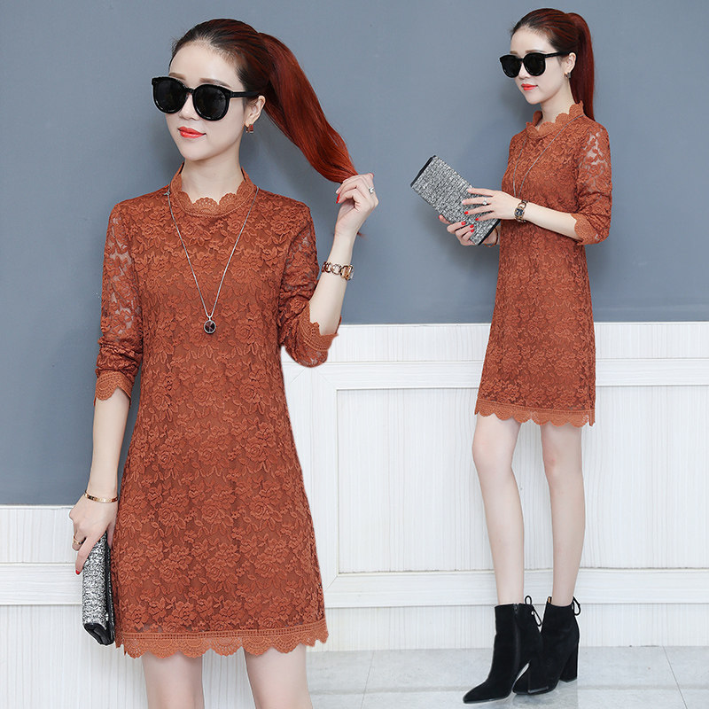 蕾丝小衫中长款春秋装2020潮连衣裙 梦思城蕾丝衫/雪纺衫