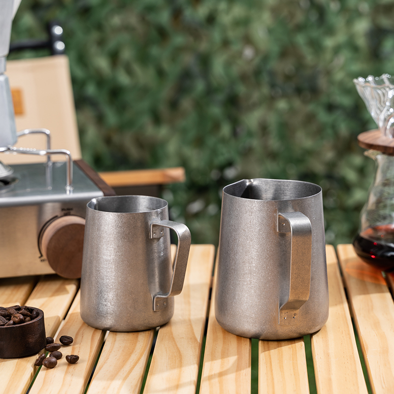 复古做旧内刻度拉花杯缸打奶泡杯尖嘴304不锈钢咖啡器具可明火,淘宝优惠券,粉丝福利购,淘宝优惠卷