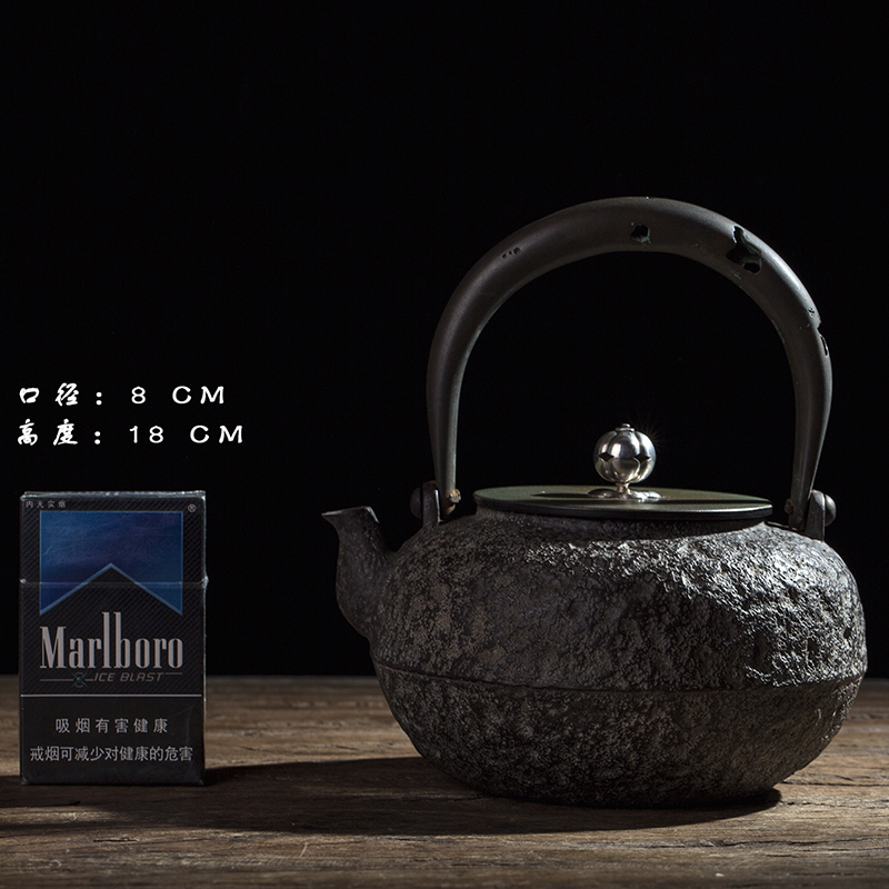 七茶文化 日本云色堂双款平丸型铁壶 日本老铁壶铁壶茶器 包邮 - 图0