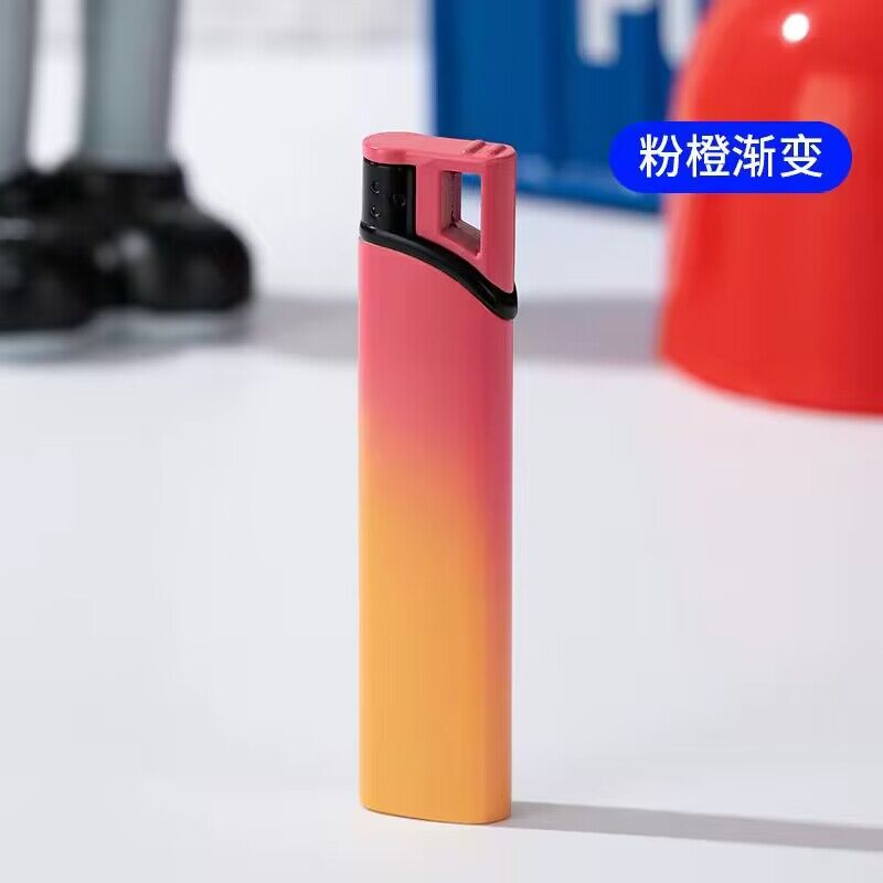 网红渐变创意金属打火机充气防风个性粉色火焰小巧耐用定制刻字潮