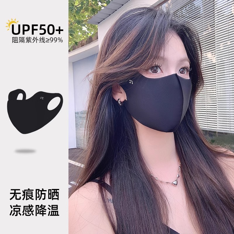 夏季口罩女玻尿酸冰丝遮全脸面罩户外骑行防晒遮阳防紫外线护眼角 - 图3