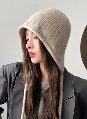 毛线帽护耳帽子女秋冬新款保暖