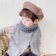 Children's scarf autumn and winter Korean style plaid knitted scarf