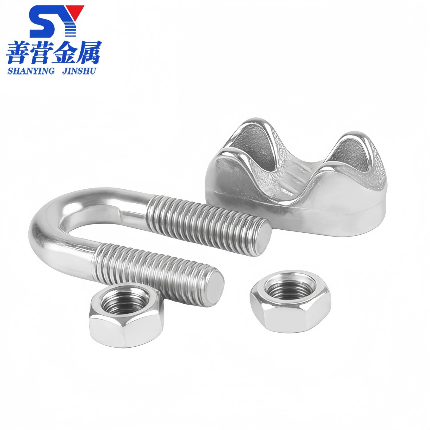 304/316不锈钢钢丝绳夹头 卡头U型夹 钢丝夹轧头线卡M2M3M4M5M6M8 - 图2