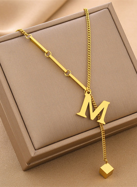 最新抖音爆款钛钢项链女不掉色饰品时尚个性网红欧美跨境简约锁骨