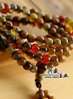 龙纹玉髓玛瑙多圈佛珠水晶手链