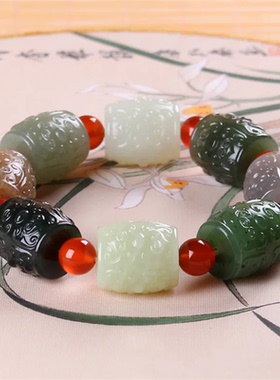 男士转运珠手串路路通天然和田玉