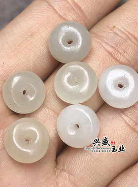 diy平安扣青海料湖水绿算盘珠
