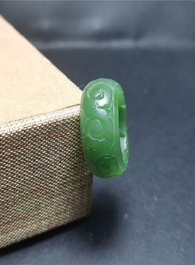 雕花男女款指环俄罗斯碧玉