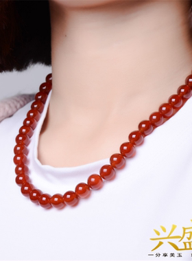 红玛瑙女士本命年水晶礼物项链