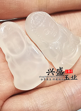 原色玛瑙冰种白玉髓小孩宝宝佛