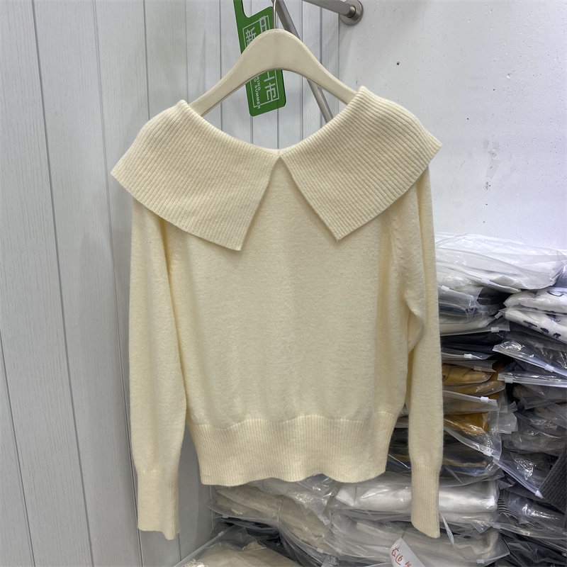 法式2025女冬新款时尚翻领长袖针织衫显瘦不规则羊毛毛衣上衣潮,淘宝优惠券,粉丝福利购,淘宝优惠卷