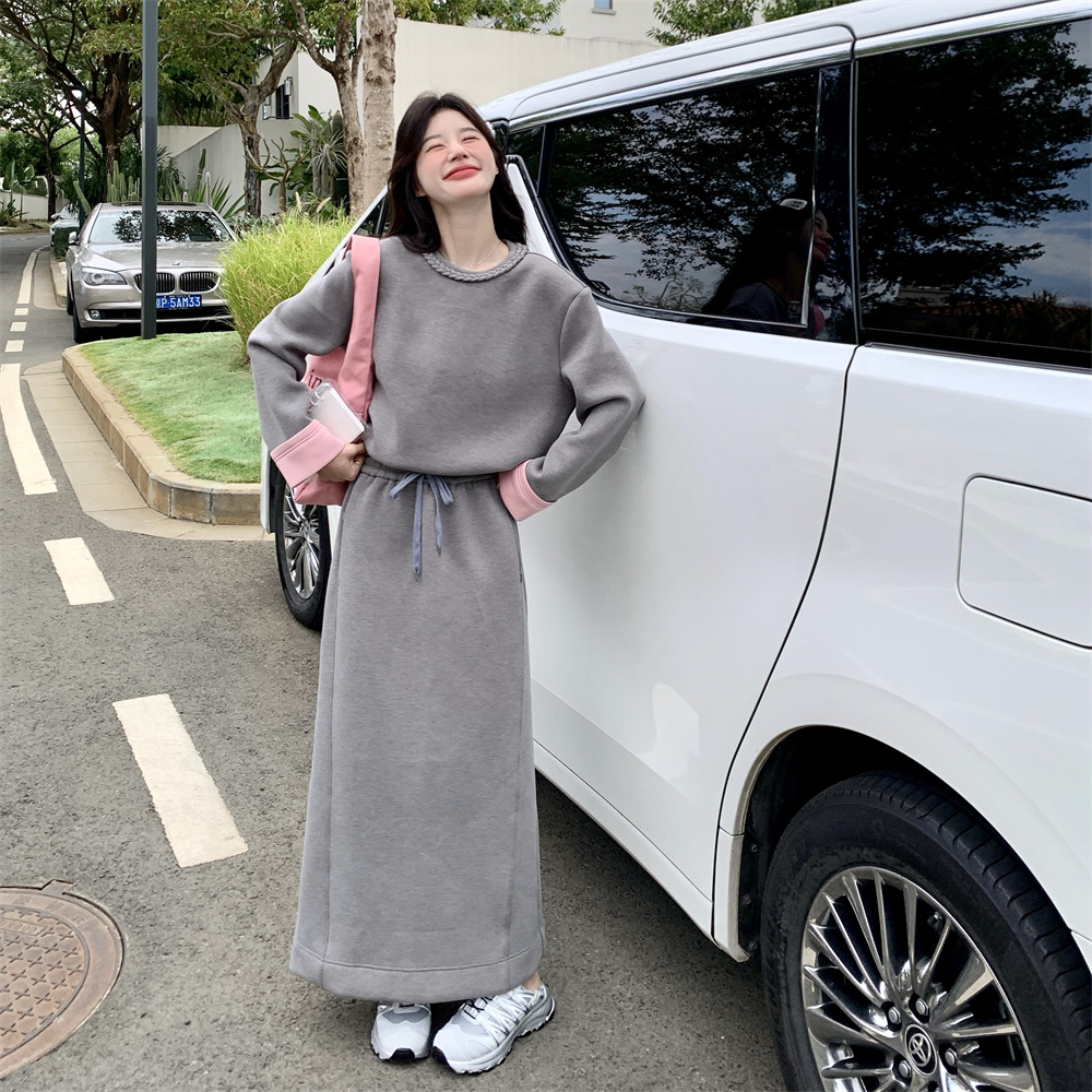 太空棉卫衣套装裙女春秋两件套今年流行洋气炸街网红时髦休闲运动