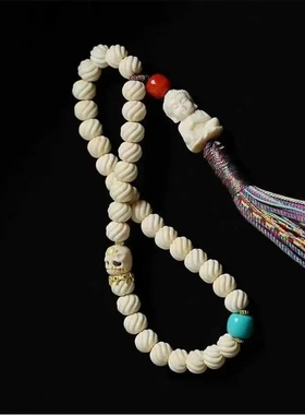 猛犸象牙扭花手持佛珠