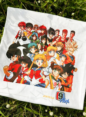 Japanese anime collection T-shirt短袖t恤 White Fashion