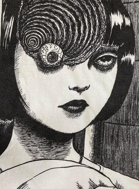 精选好物推荐 vintage伊藤润二日式富江男女款宽松vibe短袖t恤
