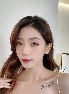 2022韩国小巧精致设计感14k真金项链锁骨链时尚简约网红个性颈链