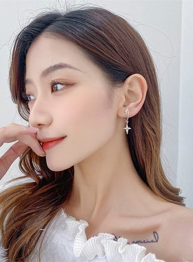 韩国网红个性女小众ins五星微钻耳挂耳扣新时尚简约百搭几何耳饰