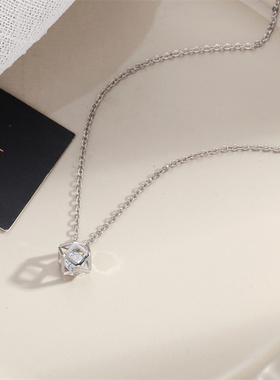 ins微锆鸟笼项链女韩国网红个性几何百搭锁骨链手作设计简约饰品