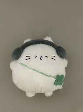 可爱耳机小猫毛绒包包挂件钥匙扣