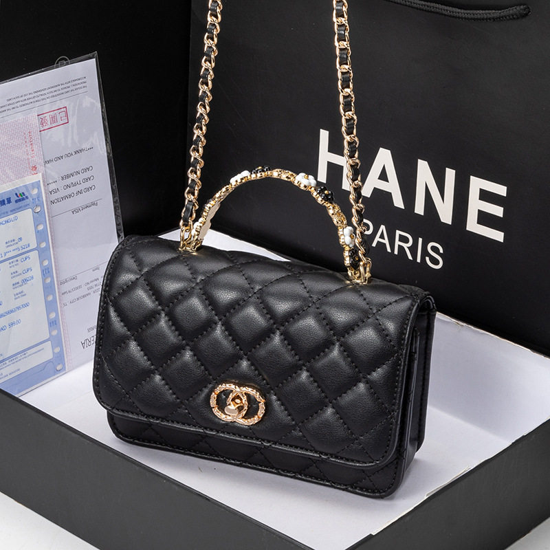 大牌真皮女包新款小众高级感经典菱格手提链条单肩斜挎百搭小方包,淘宝优惠券,粉丝福利购,淘宝优惠卷